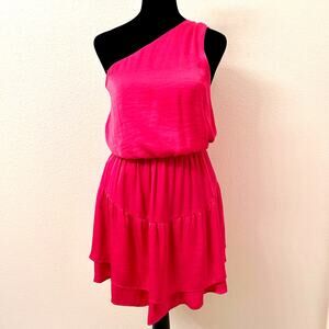 NWT On Pointe One Shoulder Dress Medium Raspberry Rose